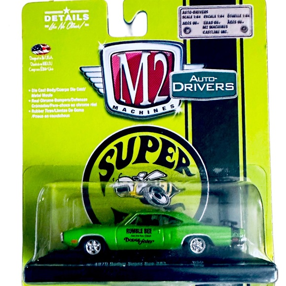 M2 Machines® Auto-Drivers 1970 Dodge Super Bee 383 Green R50 18-02 - Picture 1 of 3